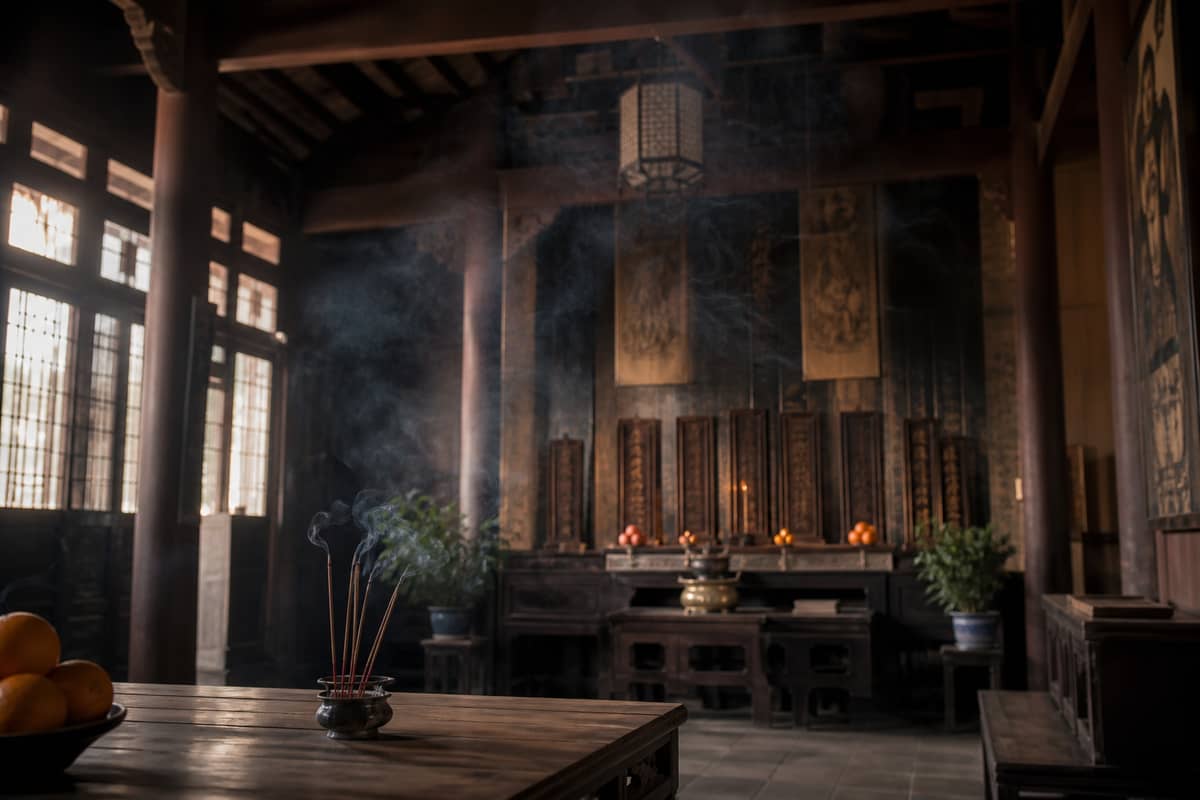 供奉先师的祠堂内景